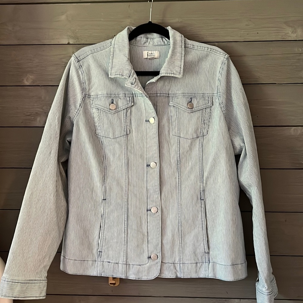Pinstriped Denim Jacket